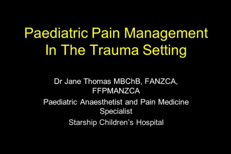 Paediatric pain management in the trauma setting